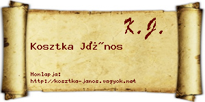 Kosztka János névjegykártya