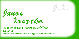 janos kosztka business card